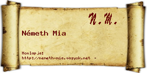 Németh Mia névjegykártya